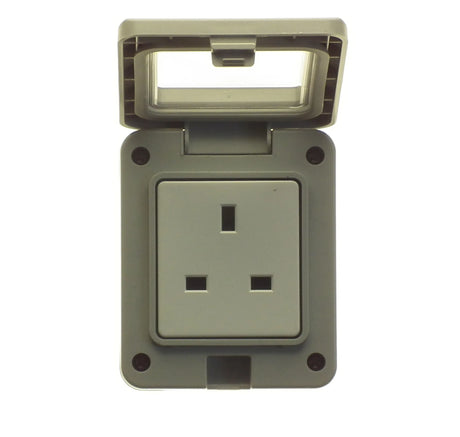 Powermaster 1 Gang Outdoor Damp Proof Socket - IP55 Rated