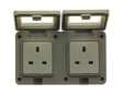 Powermaster 2 Gang Outdoor Damp Proof Socket - IP55 Rated