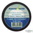 PowerMaster PVC Insulating Tape Black | 19mm x 20m, Flame Retardant, BS 3924