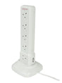 PowerMaster 10‑Gang 2‑m Surge Protection Tower Extension Lead with 2 USB Outlets - Ref X1010