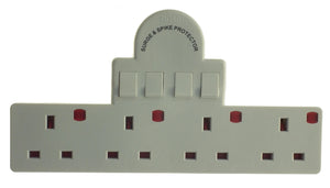 PowerMaster 4‑Way Direct Plug‑In Switched Surge‑Protected Adaptor - 13 A, 4 Gang (8544)