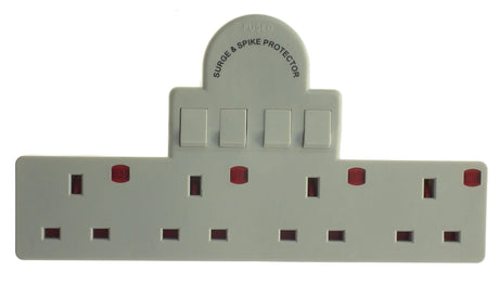 PowerMaster 4‑Way Direct Plug‑In Switched Surge‑Protected Adaptor - 13 A, 4 Gang (8544)