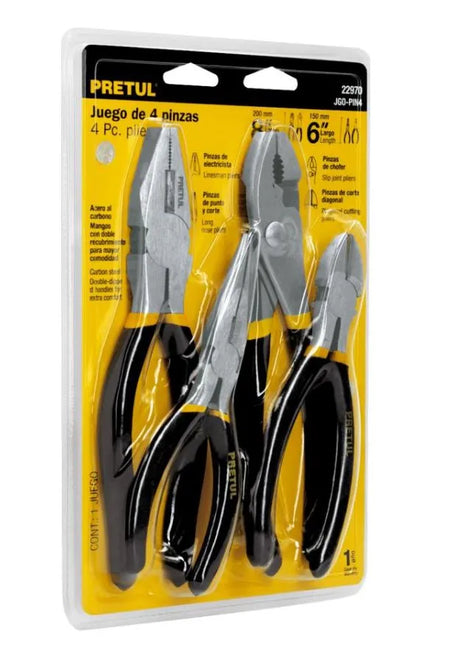 Pretul Pliers Set 4pc TP22970 - Versatile Hand Tools for Home and Workshop