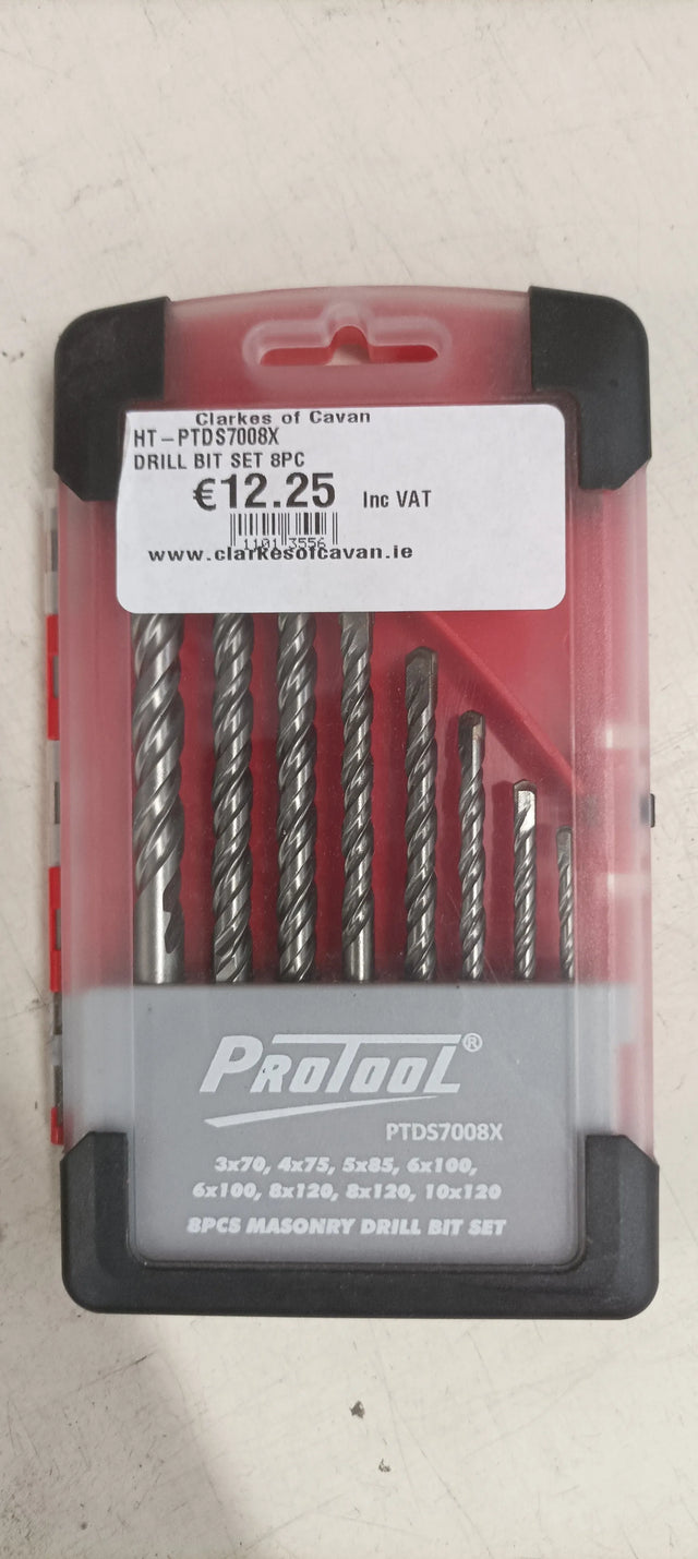 Protool 8-Piece Masonry Drill Bit Set 