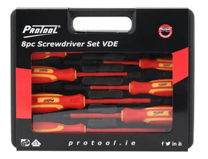 Protool 8pc VDE Screwdriver Set PT380SD08VDE - Insulated Electricians Drivers