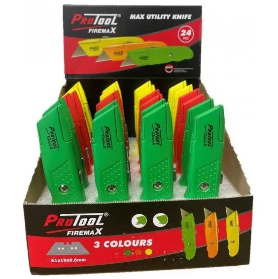 Protool Hi-Viz Heavy-Duty Retractable Knife - 1 Piece (Color May Vary)