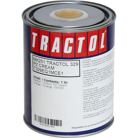 TRACTOL PZ Cream High Gloss Paint (T329) 1 Litre - Durable Finish for Agricultural & Construction Equipment