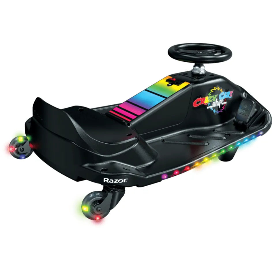 Razor Crazy Cart Shift Lightshow - Kids Drifting Go Kart with LED Lights & Speed Control