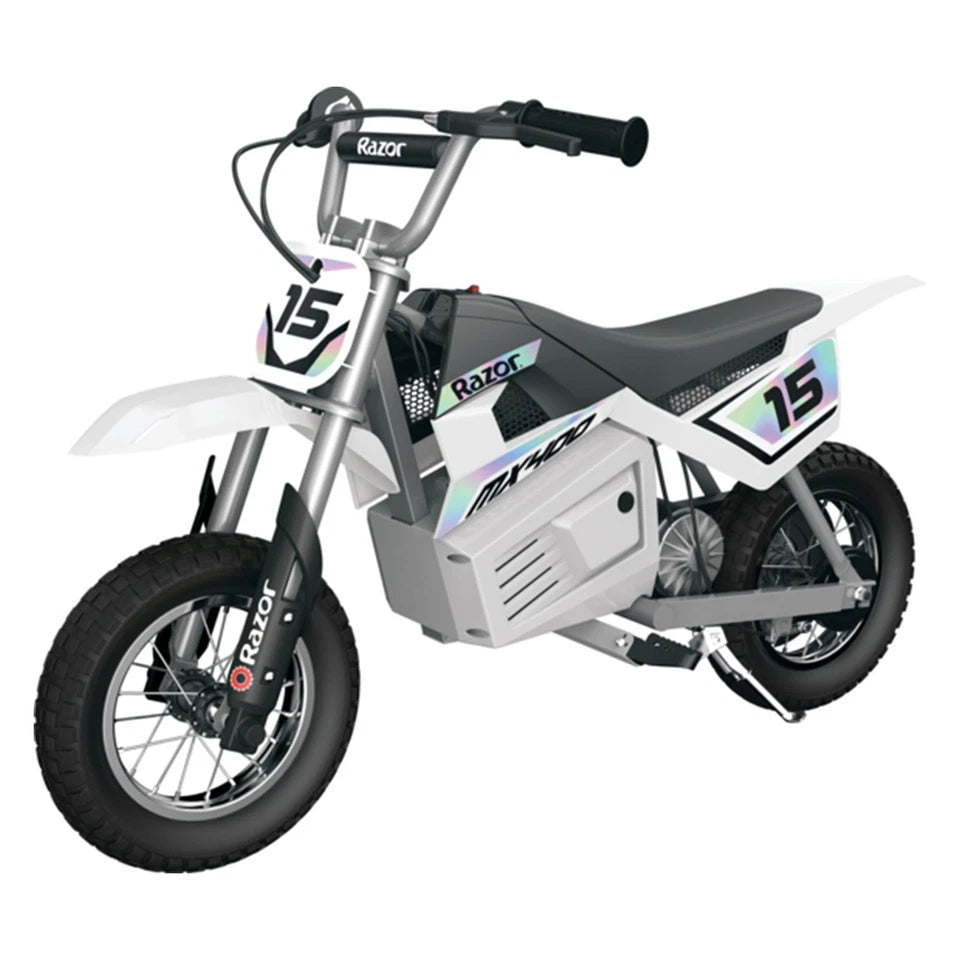 Razor MX400 Electric Motocross Dirt Bike for Teens - White