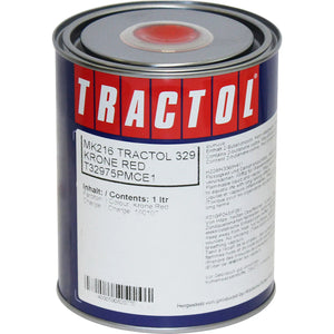 Tractol Krone Red 1 Litre Paint - High Gloss Finish for Agricultural & Construction Equipment - MK216