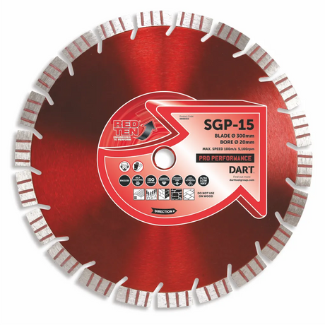 Red Ten SGP-15 Concrete Diamond Blade | 300Dmm x 20B