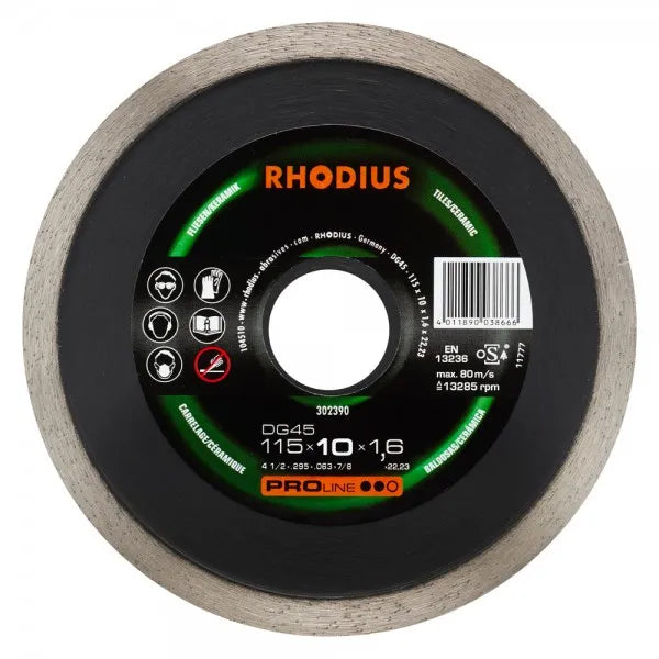 Rhodius DG45 Diamond Cutting Disc 115mm - High-Precision Blade for Tile & Ceramic