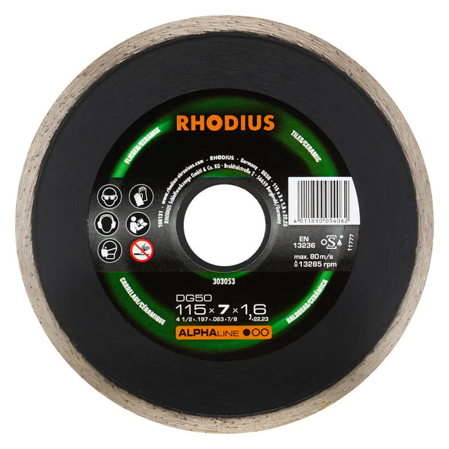 Rhodius DG50 Diamond Cutting Disc 115mm | Precision Tile & Ceramic Blade