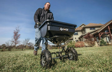 Agri-Fab 85 LB Push Broadcast Salt and Seed Spreader