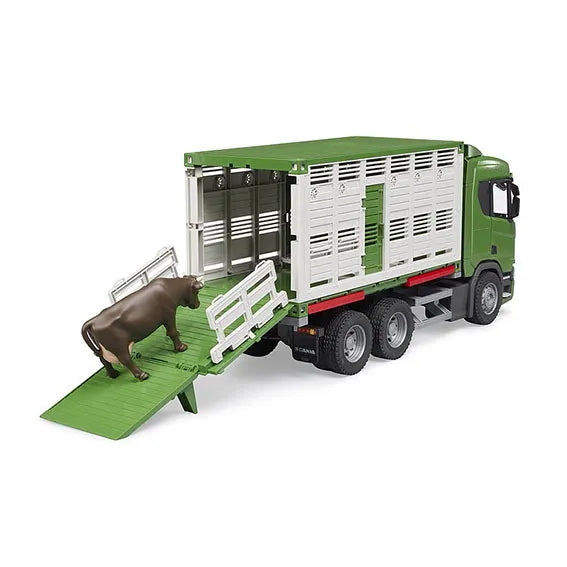 Bruder Scania Super 560R Cattle Transportation Truck With Cattle