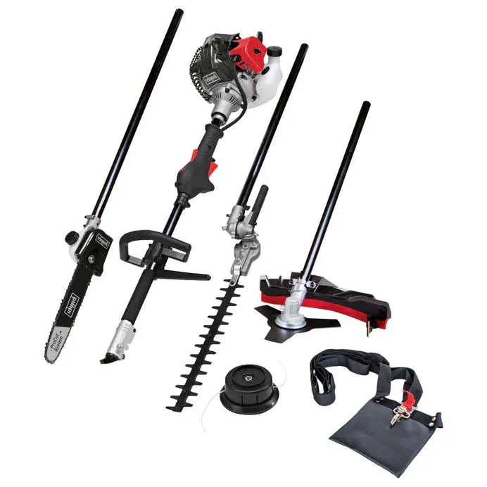 Scheppach MFH5200-4P 52cc 4-in-1 Petrol Garden Multi-Tool with Backpack - Brush Cutter, Grass Trimmer, Hedge Trimmer & Pole Saw