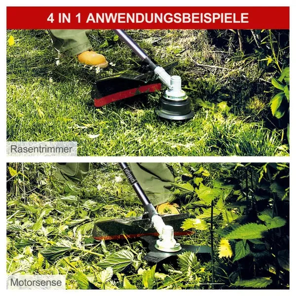 Scheppach MFH5200-4P 52cc 4-in-1 Petrol Garden Multi-Tool with Backpack - Brush Cutter, Grass Trimmer, Hedge Trimmer & Pole Saw