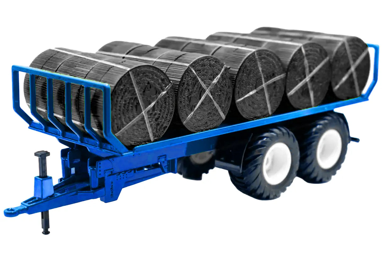 Siku New Holland T7.315 with round bale trailer