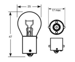 Single Contact, Single Filament Stop/Tail/Flasher LG5008 | 12V 21W SCC - BA15d, CE Approved