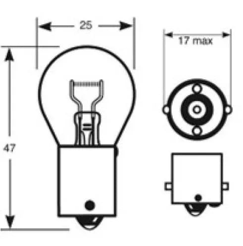 Single Contact, Single Filament Stop/Tail/Flasher Light LG5054 - 24V 21W SCC BA15s