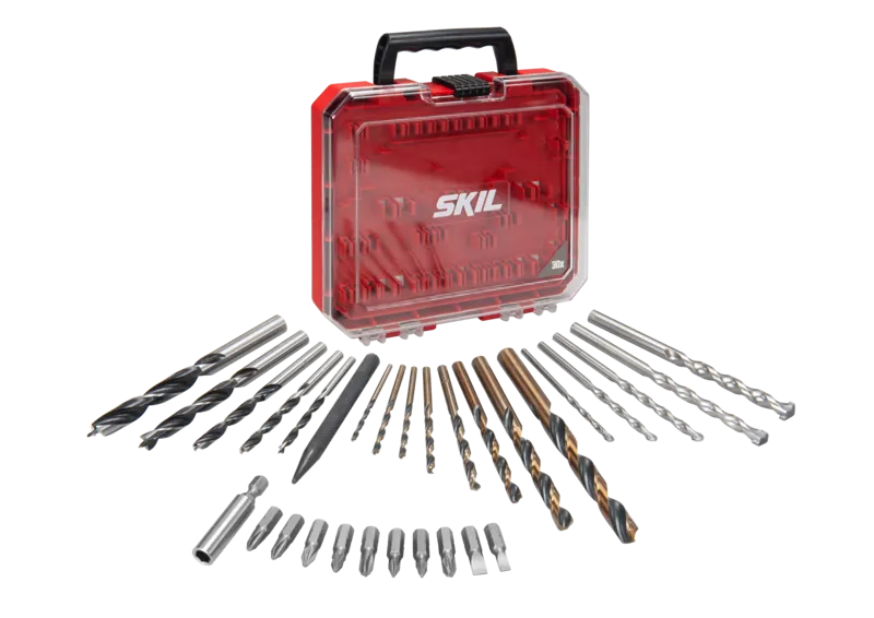 SKIL 30-PC Drill and Screwdriving Set 2610S00919 - Versatile Kit with Wood, Stone, and Steel Bits