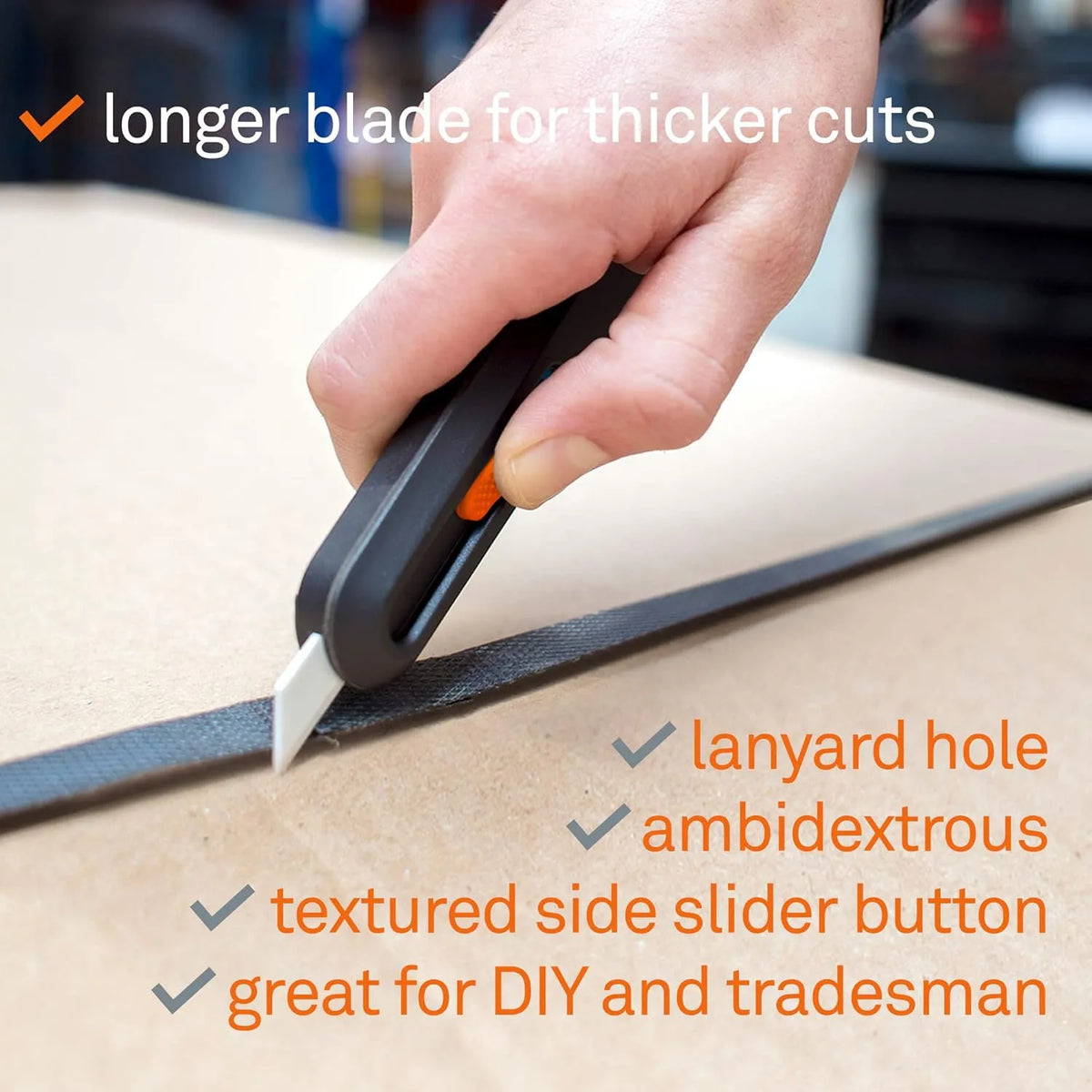 Slice 10559 Manual Industrial Knife - Heavy-Duty Ceramic Blade Cutter with 76mm Cutting Depth