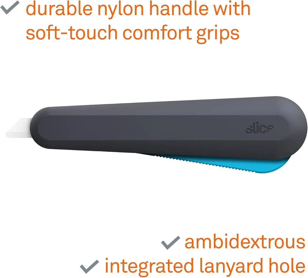 Slice 10564 Smart-Retracting Squeeze-Trigger Utility Knife - Finger-Friendly Ceramic Blade