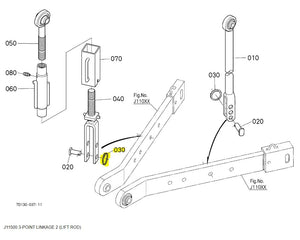 Kubota 67156-34340 Snap Ring - Reliable Lift Rod and 3-Point Linkage Component