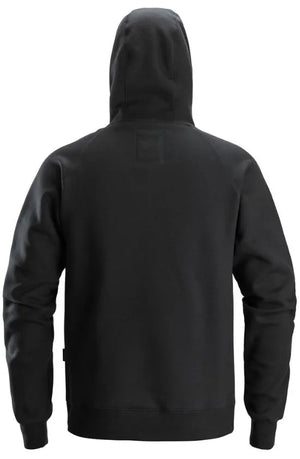 Snickers Logo Hoodie - Black, Comfortable High-Collar Hoodie with Mesh-Lined Pockets