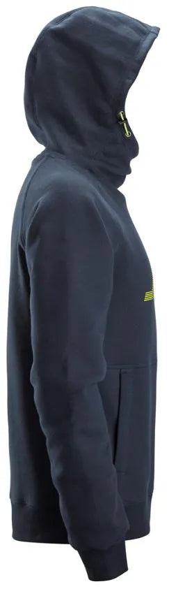 Snickers Logo Hoodie – Navy, Comfortable High-Collar Hoodie with Mesh-Lined Pockets