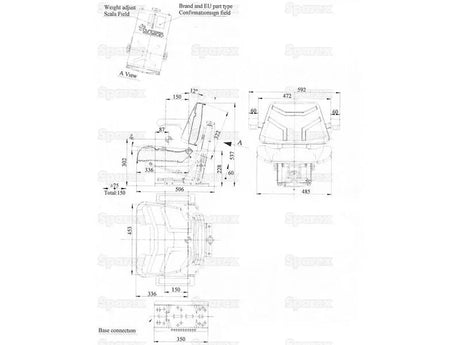 Sparex Tractor Seat Assembly for Case IH and Massey Ferguson 71053 