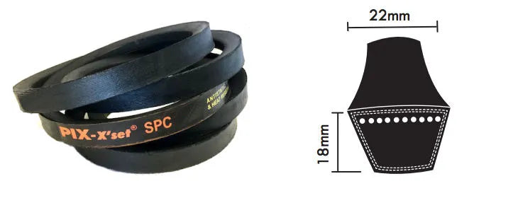 SPC2550 Wedge Belt (22x18mm) - 2580mm Outside Length / X3 Topper 750 SM
