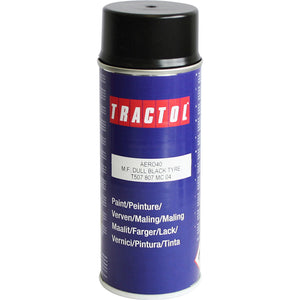 Tractol Paint 400ml Spray Can Dull Black