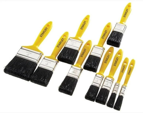 Stanley Tools Hobby Paint Brush Set of 10 (12, 25, 38, 50 & 75mm) - STAHOBBY10