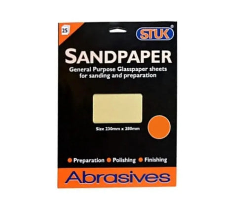 STUK 40 Grit Sandpaper (3 Extra Coarse) - Heavy-Duty Abrasive Sheet for Rapid Material Removal