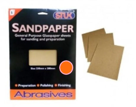 STUK 100 Grit Sandpaper (F2 Medium) - Multi-Purpose Abrasive Sheet for Wood, Metal & Paint