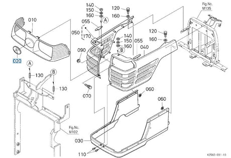 T1060-49500 Kubota K‑Symbol Label (Z‑Marking) for Hood & Lights