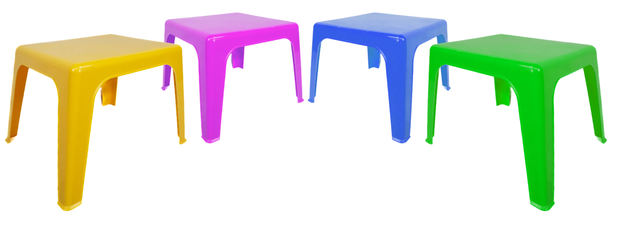 Multi-Colored Stackable Plastic Table - Indoor & Outdoor 
