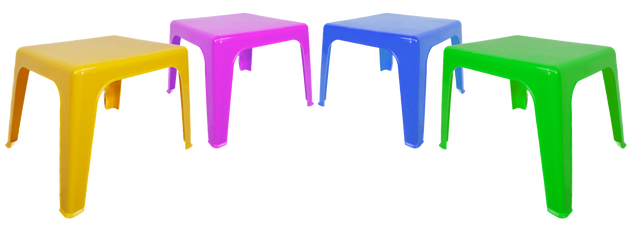 Multi-Colored Stackable Plastic Table - Indoor & Outdoor 