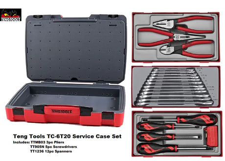 Teng Tools TC6T20 20pc Service Case Set with Pliers, Screwdrivers & Spanners in TC-6 Mecca Pro Case
