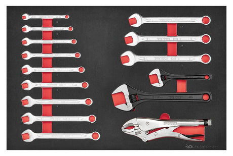 Teng Tools 27″ Classic Roller Cabinet Foam Tool Kit 217 Pieces Red