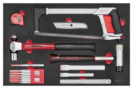 Teng Tools 27″ Classic Roller Cabinet Foam Tool Kit 217 Pieces Red