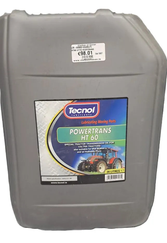 Tecnol Powertrans HT60 Transmission Oil 20L - Hydraulic & Wet Brake Fluid for Valtra Tractors