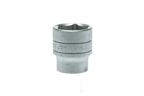 Teng Tools 1/2" Drive 28mm Standard Socket - 6-Point, Satin Finish