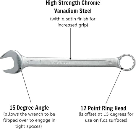Teng Tools 600538 38 mm Combination Spanner - CrV Satin Finish