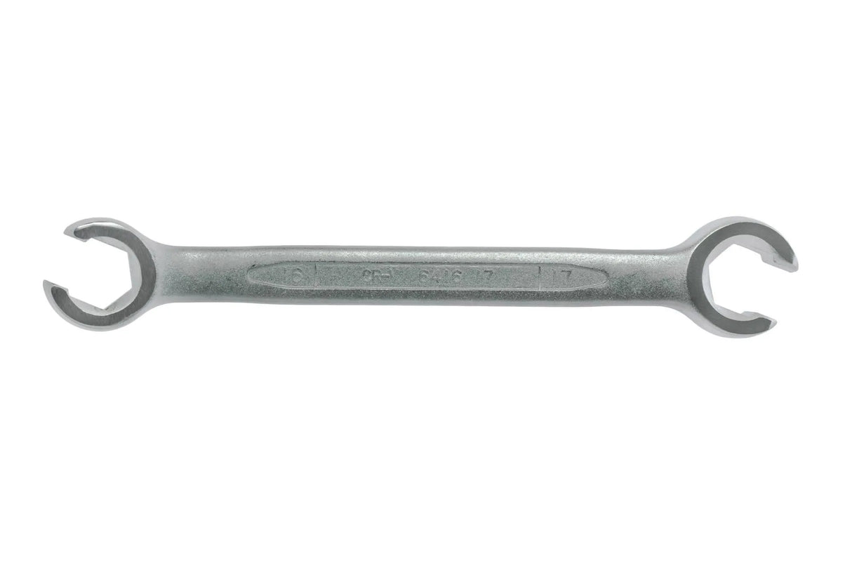 Teng Tools 641617 16 x 17mm Double Flare Nut Wrench - Chrome Vanadium, Satin Finish