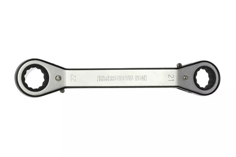 Teng Tools 682122 21 x 22mm Ratcheting Offset Ring Spanner - Double Ended, 18 Teeth, Chrome Vanadium