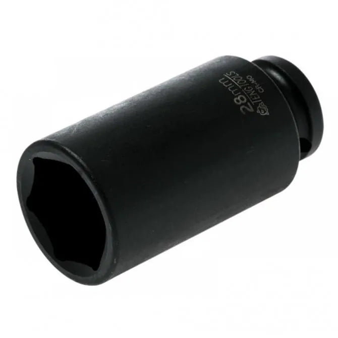 Teng Tools 920628N 28mm Deep Impact Socket - 1/2" Drive, 6-Point Hex, Chrome Molybdenum