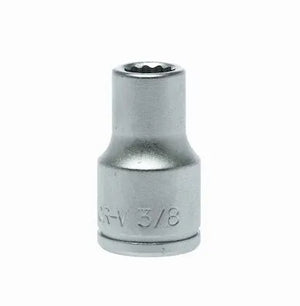 Teng Tools M120112-C 1/2" Drive Socket - 3/8" AF, 12-Point Bi-Hex, Satin Finish