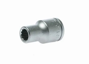 Teng Tools M120112-C 1/2" Drive Socket - 3/8" AF, 12-Point Bi-Hex, Satin Finish